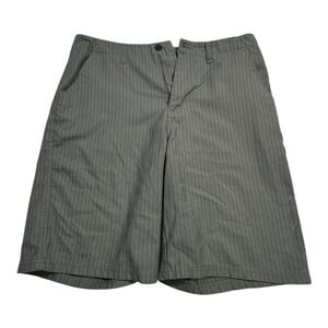 Quiksilver‎ Pinstripe Shorts Mens Size 34 Gray Skateboarding Casual Logo